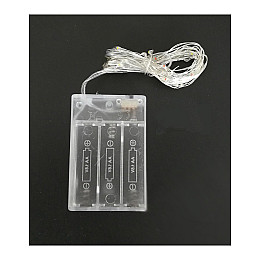 Светодиодная гирлянда нить на батарейках Led Капли росы на 50 светодиодов 5 м Синий