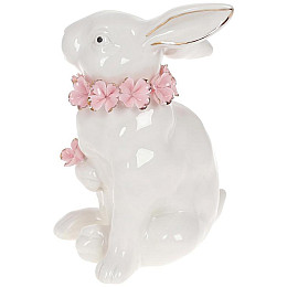 Декоративна фігурка Кролик з квітами BonaDi