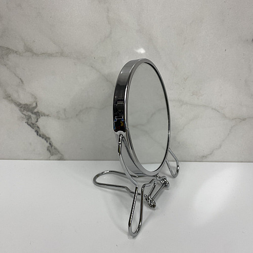 Двустороннее косметическое зеркало для макияжа на подставке A-PLUS Two-Side Mirror 9,5 см (418-4)