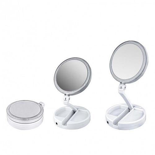 Косметическое зеркало Mirror My Foldaway с подсветкой Белый (200201 Mirror)