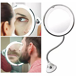 Гнучке дзеркало на присосці Mirror 5X Ultra Flexible з підсвічуванням Білий (100200)