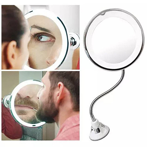Гибкое зеркало на присоске Mirror 5X Ultra Flexible с подсветкой Белый (100200)