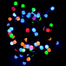 Гірлянда матовий VigohA 100LED 9м RD-7172 провід чорний Мікс
