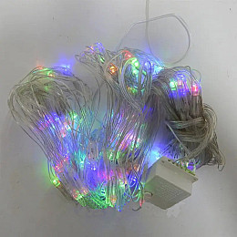 Сетка гирлянда VigohA 120LED 1,5x1,5м прозрачный силиконовый провод Микс