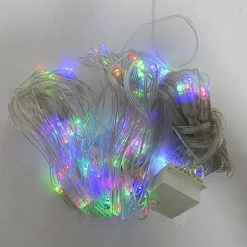 Сетка гирлянда VigohA 120LED 1,5x1,5м прозрачный силиконовый провод Микс