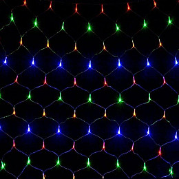 Сітка гірлянда VigohA 120LED 1,5x1,5м прозорий силіконовий провід Мікс