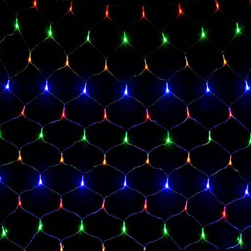 Сетка гирлянда VigohA 120LED 1,5x1,5м прозрачный силиконовый провод Микс
