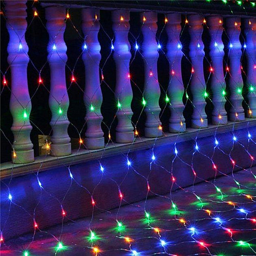 Сетка гирлянда VigohA 120LED 1,5x1,5м прозрачный силиконовый провод Микс