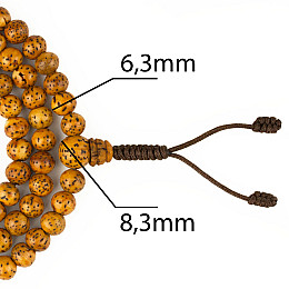 Чотки з насіння пальми Kailash Кров дракона Антик 108 намистин 6.3 мм (08186)