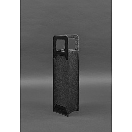 Чохол для вина 1.0 із фетру зі шкіряними вставками чорний Краст BlankNote