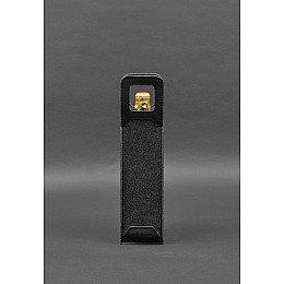 Чохол для вина 1.0 із фетру зі шкіряними вставками чорний Краст BlankNote