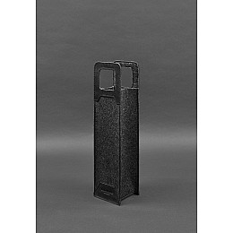 Чохол для вина 1.0 із фетру зі шкіряними вставками чорний Crazy Horse BlankNote