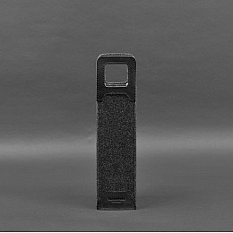 Чохол для вина 1.0 із фетру зі шкіряними вставками чорний Crazy Horse BlankNote