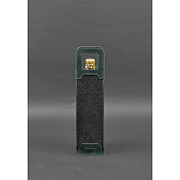 Чохол для вина 1.0 із фетру зі шкіряними вставками зелений Crazy Horse BlankNote