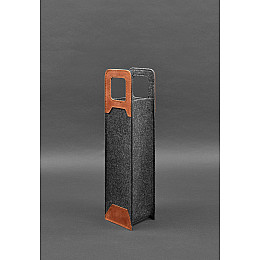 Чохол для вина 1.0 із фетру зі шкіряними вставками світло-коричневий Crazy Horse BlankNote