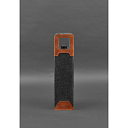 Чохол для вина 1.0 із фетру зі шкіряними вставками світло-коричневий Crazy Horse BlankNote