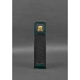 Чохол для вина 1.0 із фетру зі шкіряними вставками зелений Краст BlankNote