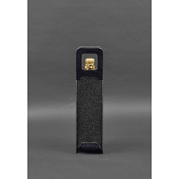 Чохол для вина 1.0 із фетру зі шкіряними вставками синій Краст BlankNote