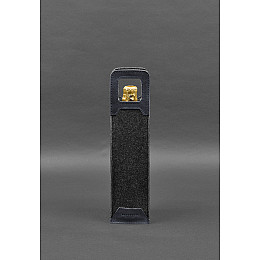 Чохол для вина 1.0 із фетру зі шкіряними вставками синій Crazy Horse BlankNote