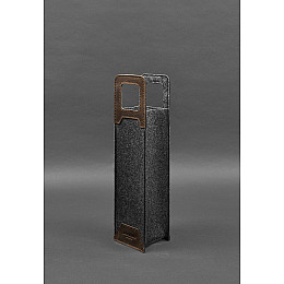 Чохол для вина 1.0 із фетру зі шкіряними вставками темно-коричневий Crazy Horse BlankNote