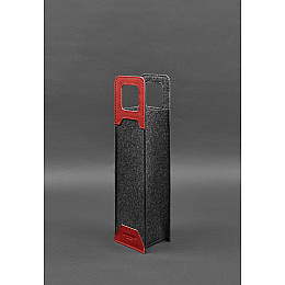 Чохол для вина 1.0 із фетру зі шкіряними вставками червоний Краст BlankNote