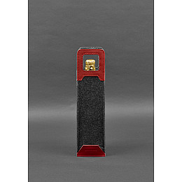 Чохол для вина 1.0 із фетру зі шкіряними вставками червоний Краст BlankNote