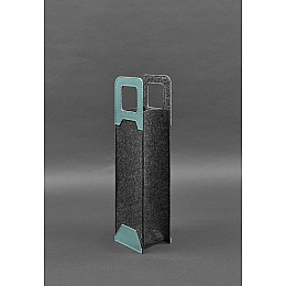 Чохол для вина 1.0 із фетру зі шкіряними вставками бірюзовий Краст BlankNote