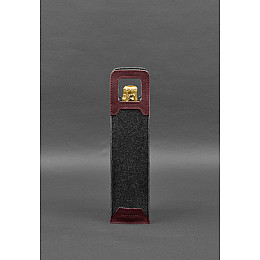 Чохол для вина 1.0 із фетру зі шкіряними вставками бордовий Crazy Horse BlankNote