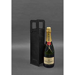 Кожаный чехол для вина 2.0 черный Crazy Horse BlankNote