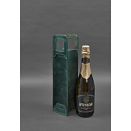 Кожаный чехол для вина 2.0 зеленый Crazy Horse BlankNote