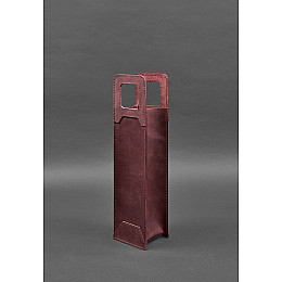 Кожаный чехол для вина 2.0 бордовый Crazy Horse BlankNote