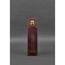 Кожаный чехол для вина 2.0 бордовый Crazy Horse BlankNote