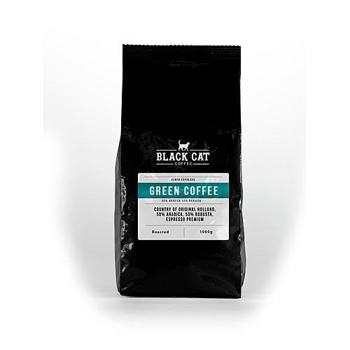 Кава в зернах Black Cat Green 50% Арабіки 50% Робуста 1 кг (11-353)