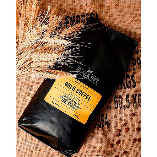 Кава у зернах Black Cat 100% Арабіка Gold Південна Америка 1 кг (11-352)