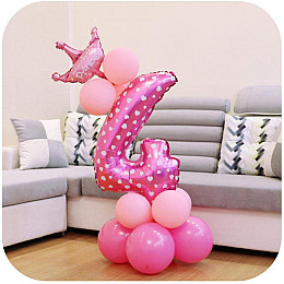 Святкова цифра 4 UrbanBall Рожевий (UB327)