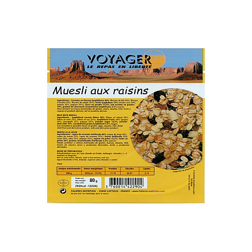 Мюслі Voyager з родзинками 80 г. (1004-B291)