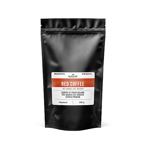 Кава в зернах Black Cat Red 70% Арабіки 30% Робуста 500г