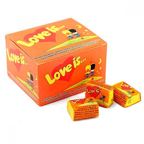 Love is Апельсин-Ананас Kent жевательная резинка 420 г; 100*4,2г