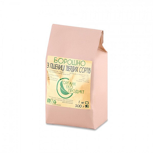 Борошно із пшениці твердих сортів натуральне Organic Eco-Product, 500 г