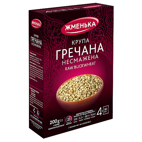 Крупа гречневая нежареная Жменька в пакетиках для варки 4 шт х 50 г