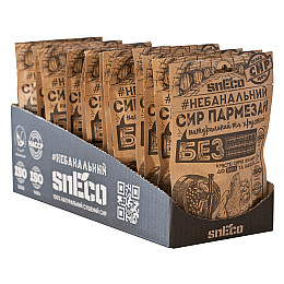 Сир сушений хрусткий спінений snEco ShowBox 15 шт Пармезан 30г