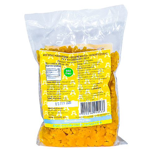 Фигурные макароны кукурузные Медвежата без глютена Ms. Tally 300 г