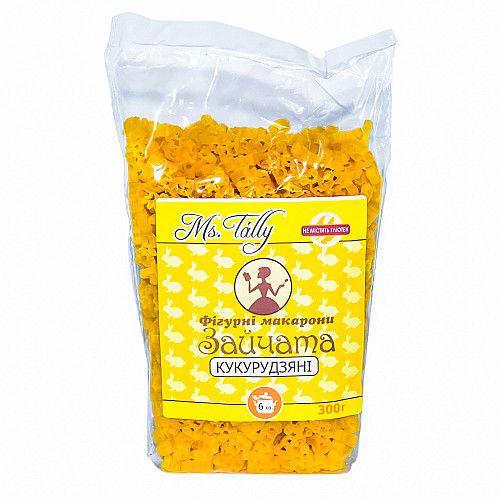 Фiгурнi макарони кукурудзянi Зайчата без глютену Ms. Tally 300 г