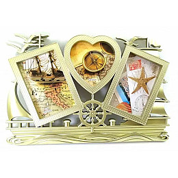 Фоторамка на 3 фотографії розмірами Delizia 10х15 см і 12х12 см Морська (DN32782)