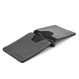 Кожаный зажим для денег мягкий черный GAw-hold-001 TARWA