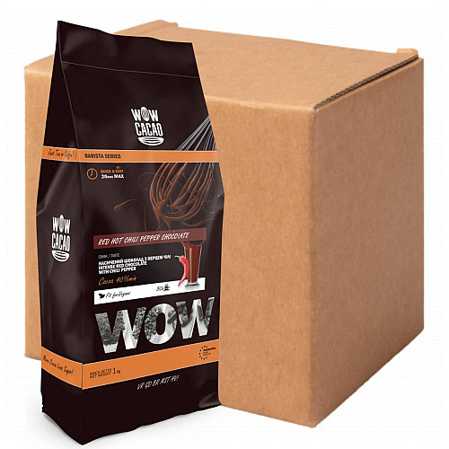 Горячий красный шоколад Wow Cacao с перцем чили 10 штx1 кг