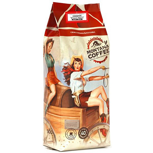 Кава в зернах в'ялений Montana Coffee ЕФІОПІЯ ІРГАЧІФФ NATURAL 6 шт х 500 г