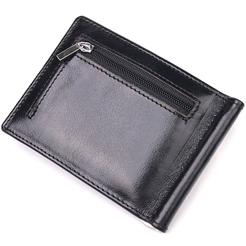 Зажим для денег из натуральной гладкой кожи ST Leather 19417 Черный