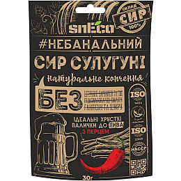 Сир хрусткий сушений snEco Сулугуні з перцем 30 г