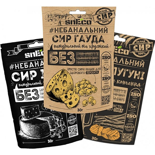 Набор snEco Сыр хрустящий сушеный SMALL 3 упаковки 90 г